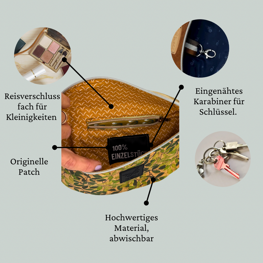 Bauchtasche Medium Kork Floral