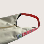 Half & Half Bag | Weiß mit Pinkem Gurtband