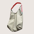 Half & Half Bag | Weiß mit Pinkem Gurtband