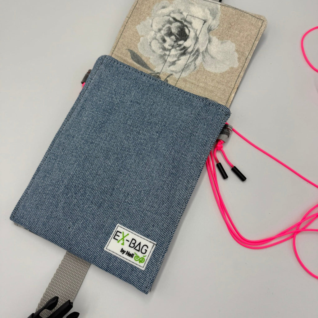 Handytasche Jeans Floral