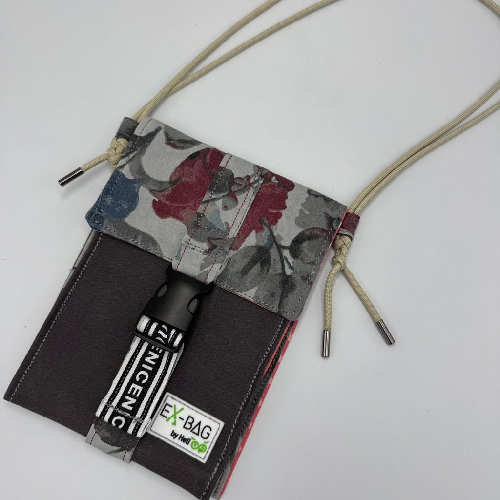 Handytasche Floral grau