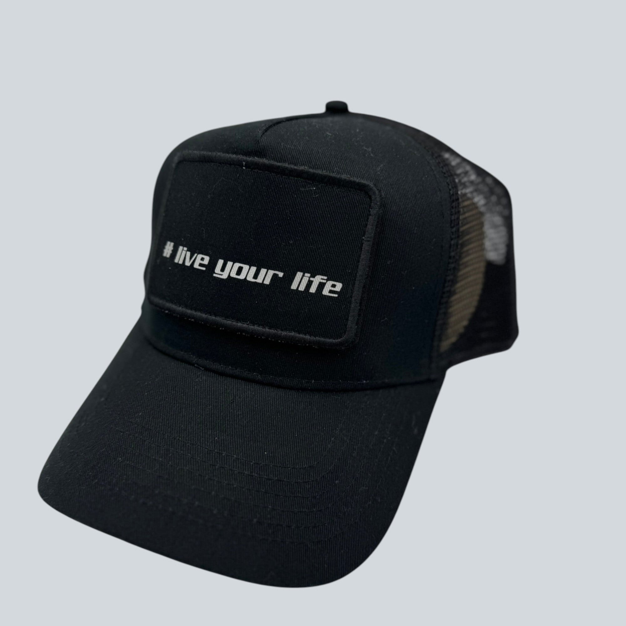 Statement Cap "Live your life" mit abnehmbarer Patch