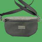 Bauchtasche Medium Kunstleder/Cord grau