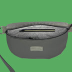 Bauchtasche Medium Kunstleder/Cord grau