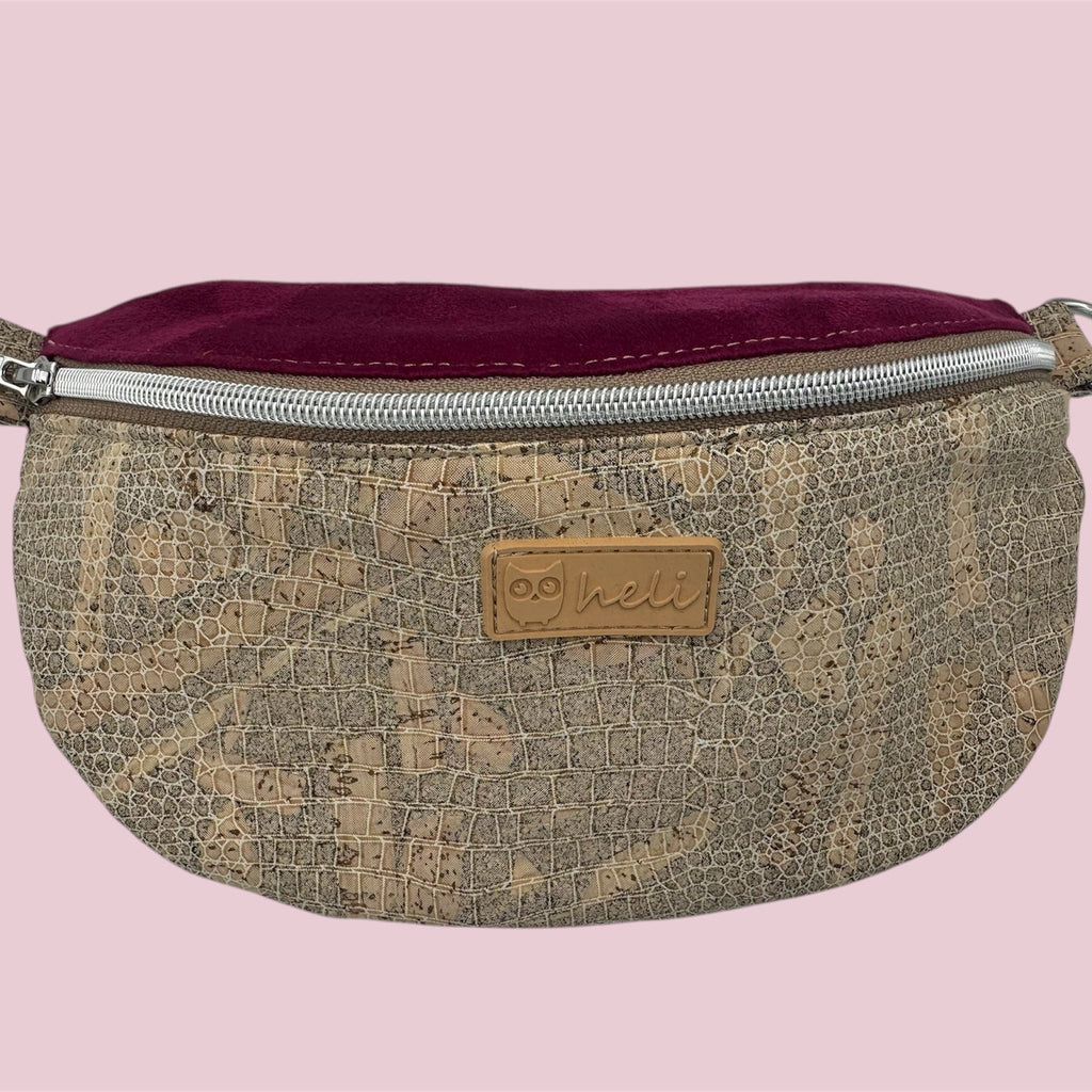 Bauchtasche Medium Kork und Kunstleder
