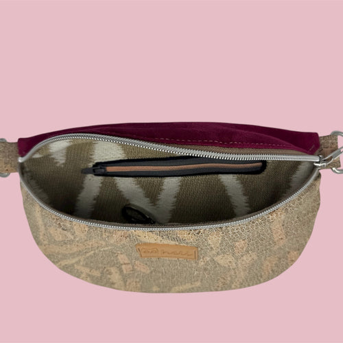 Bauchtasche Medium Kork und Kunstleder