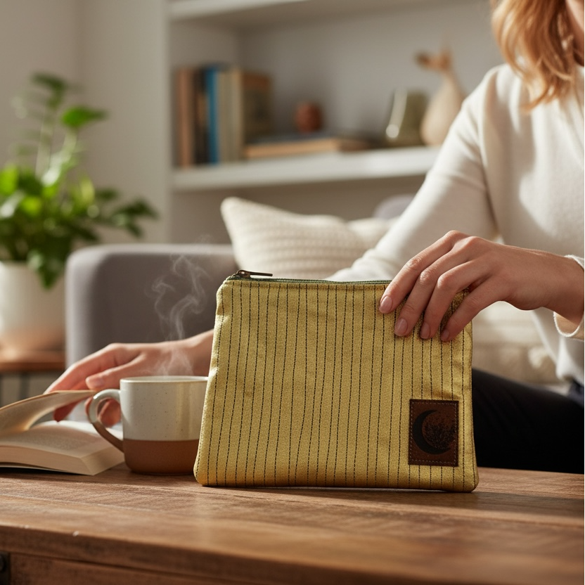 Patchworktasche  Blau / Gold