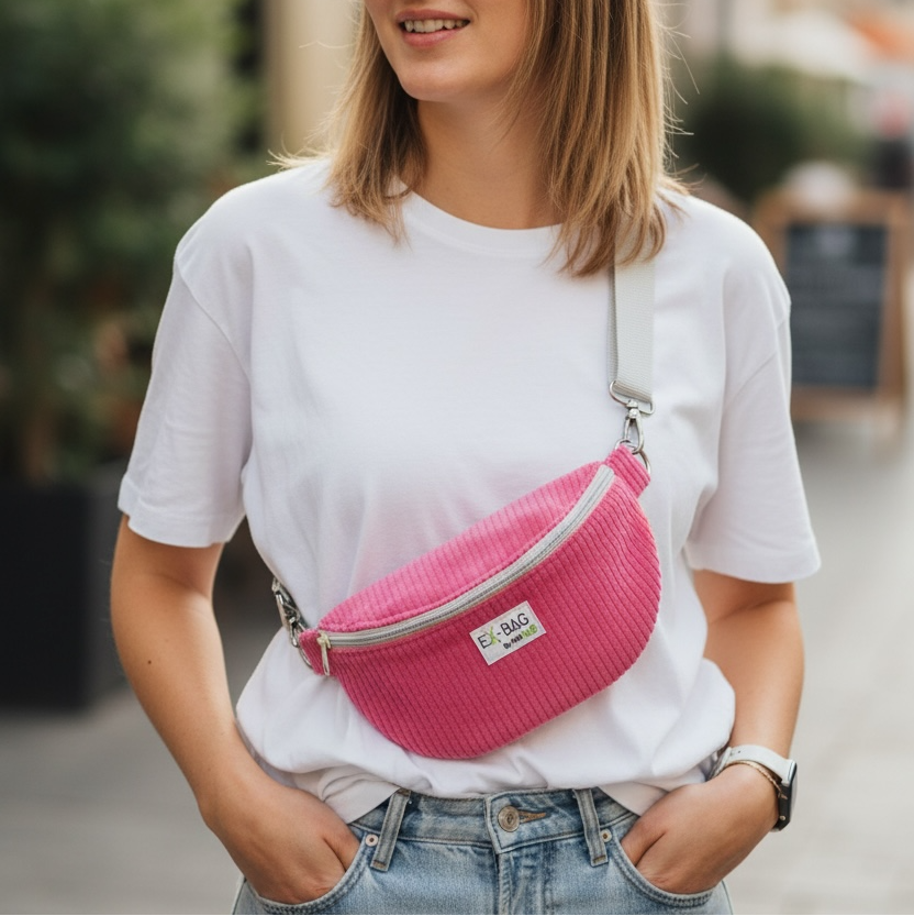 Bauchtasche Mini Rosa Cord
