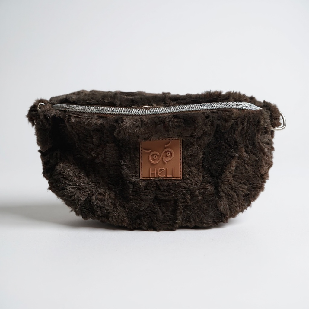 Bauchtasche Kunstfell Braun