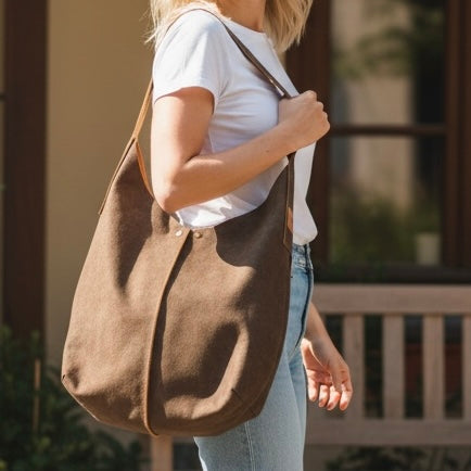 Half & Half Bag | Braun Kunstleder