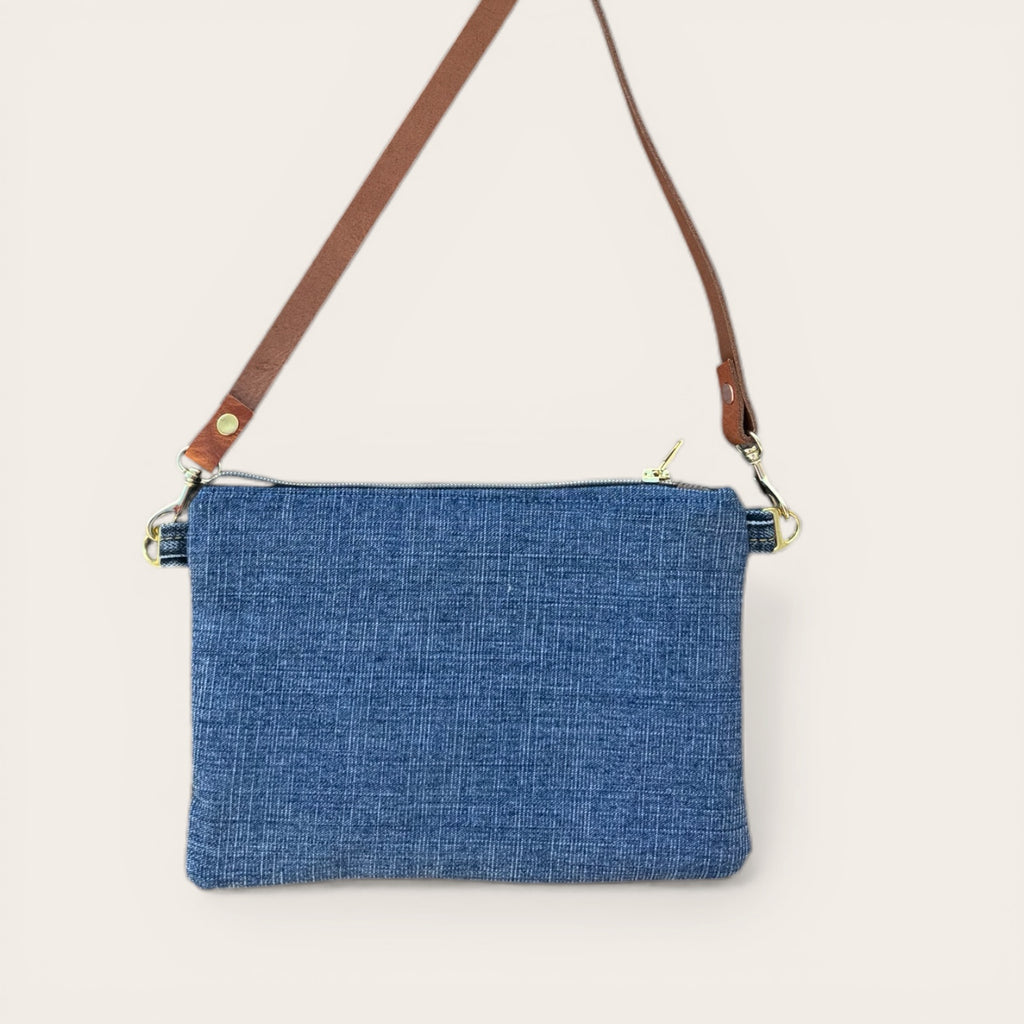 Kleine Crossbody-Tasche Patchwork Jeans & Burberry-Stoff