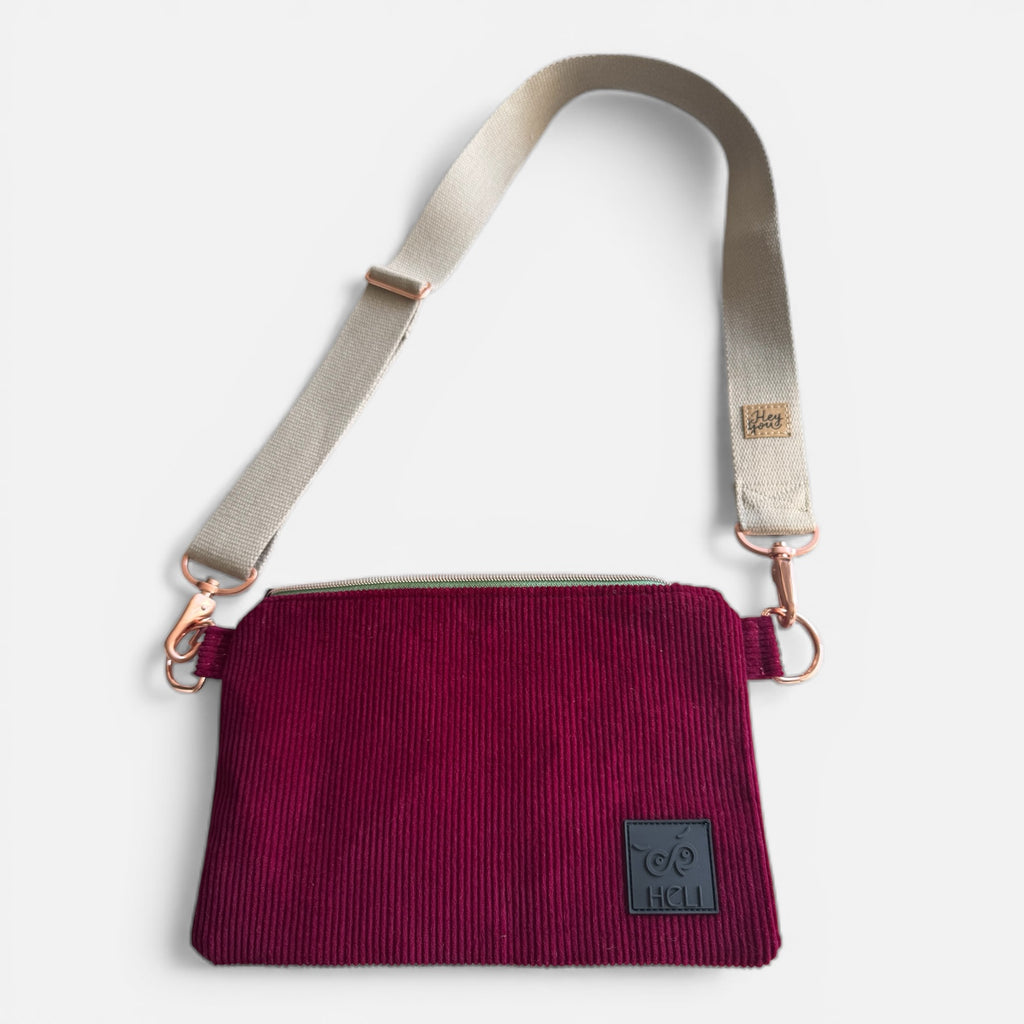 Crossbodybag Cord Weinrot