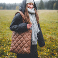Gesteppter Shopper  Karamell