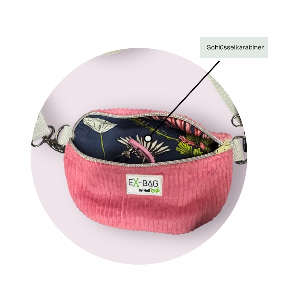 Bauchtasche Mini Rosa Cord